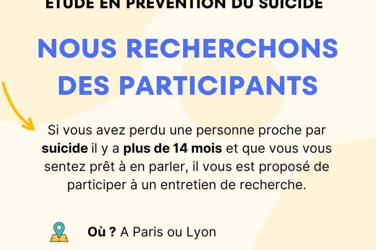Recherche de participants – étude sur le deuil après suicide